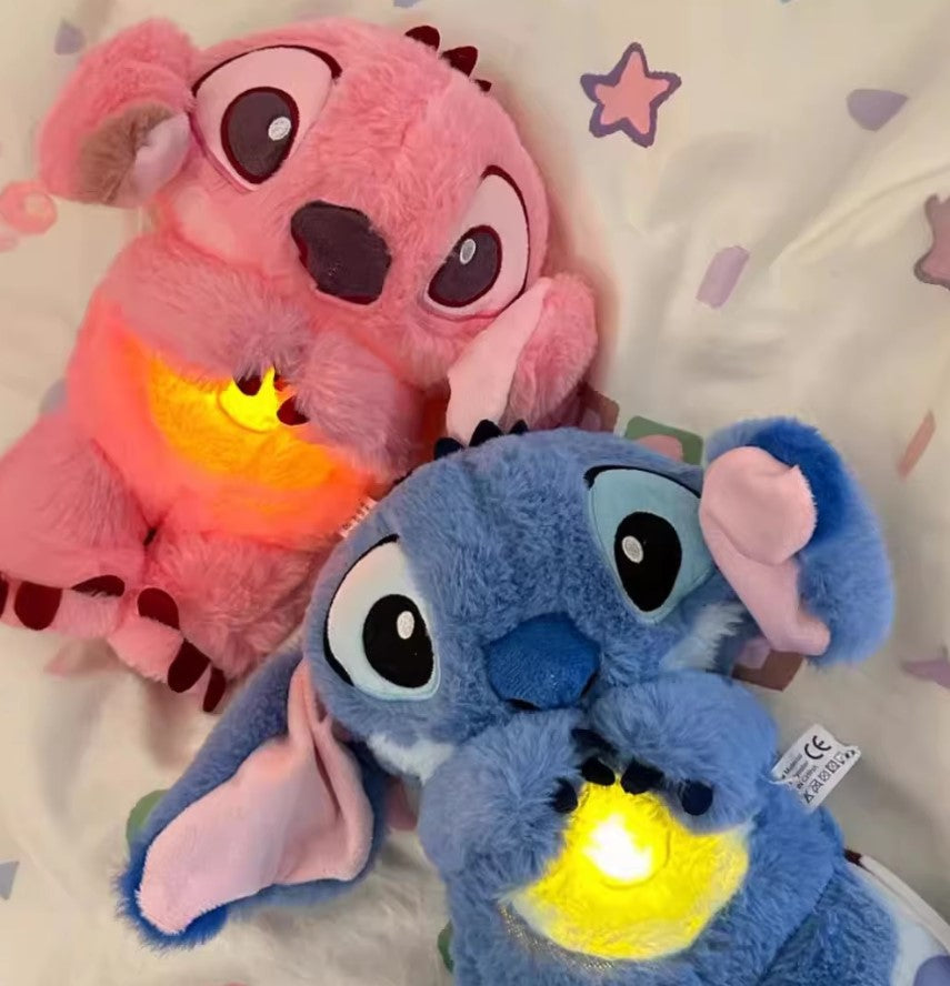 2024 Lilo & Stitch Plush Doll - Pink Soothing Sleep Toy with Music and Lights for Kids